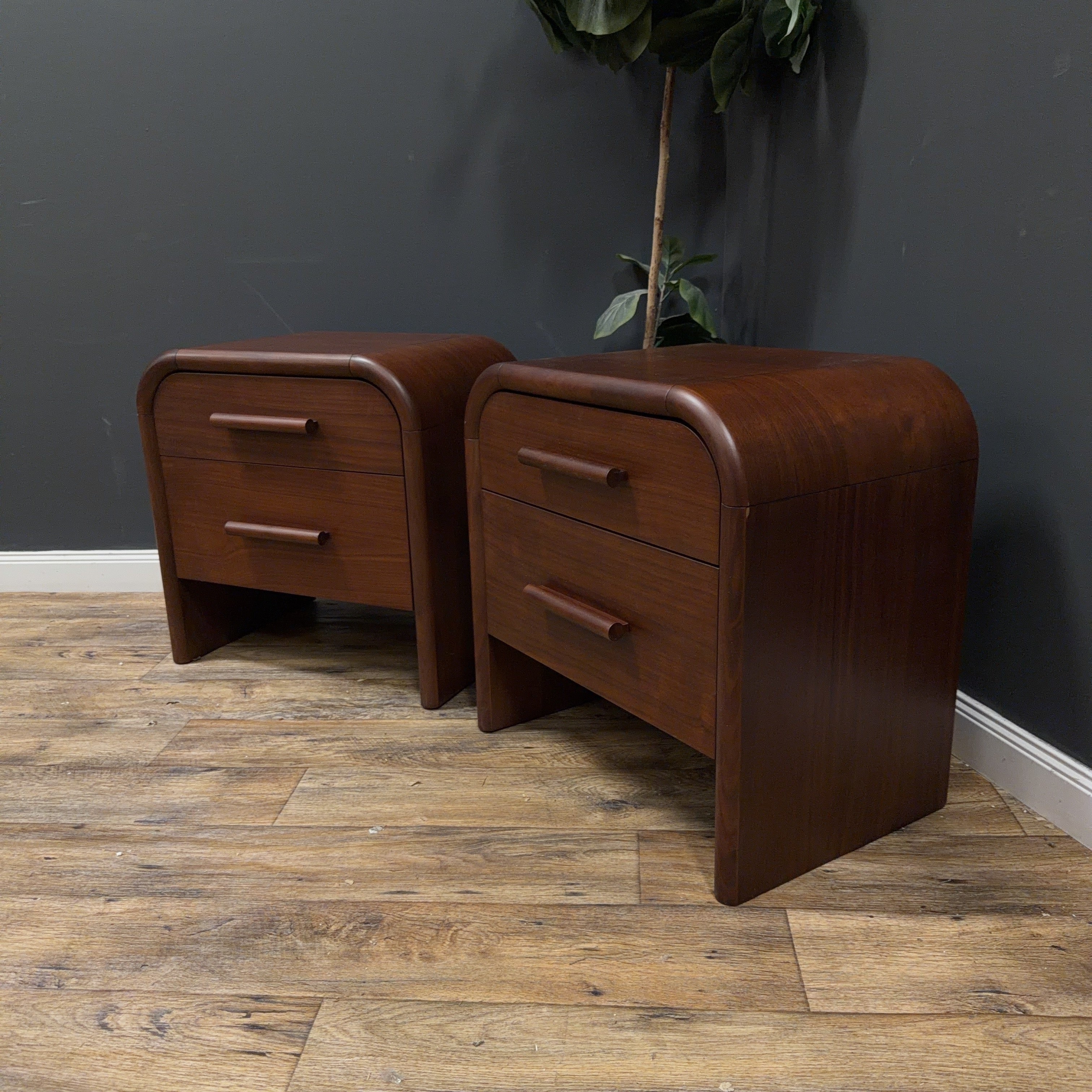 Article Faydra 2-Drawer Nightstand - Walnut - Set of 2