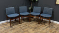 Article Nosh Dining Chair - Walnut And Denim Blue - Set of 4