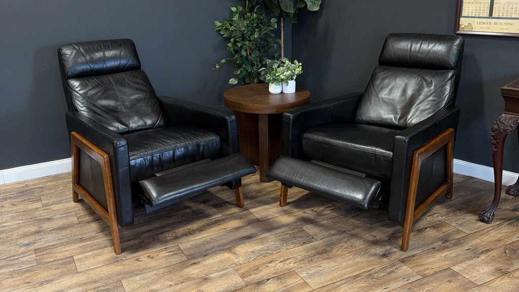 West Elm - Spencer Wood-Framed Leather Recliner - price by ea. 2 available