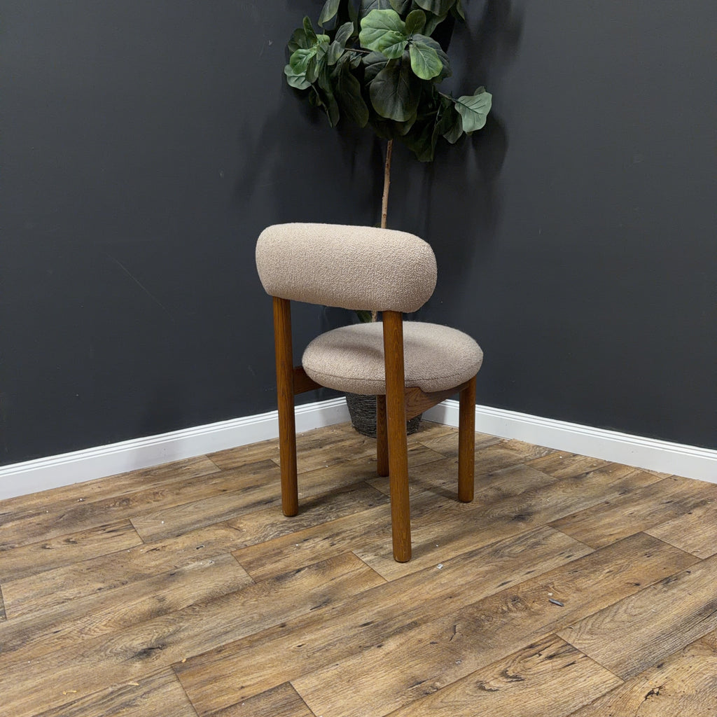 Article Munk Dining Chair - Smoked Oak And Sandstone Wool Bouclé - Set of 2