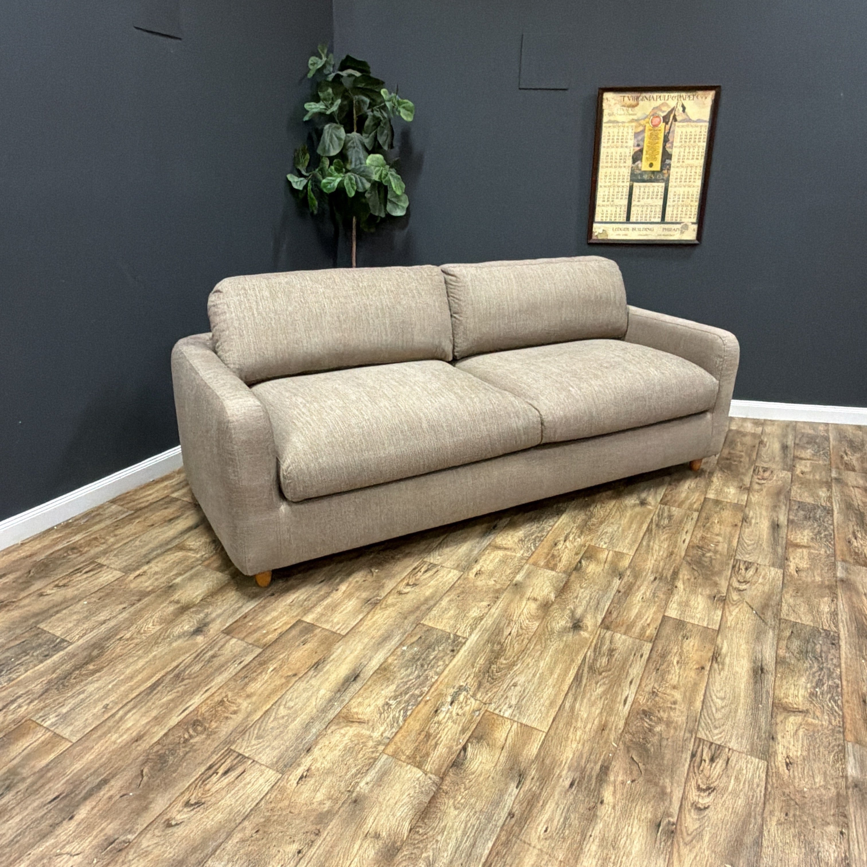 Vati 92” Sofa and Lounge Chair Set – Honey Oak / Buckler Brown