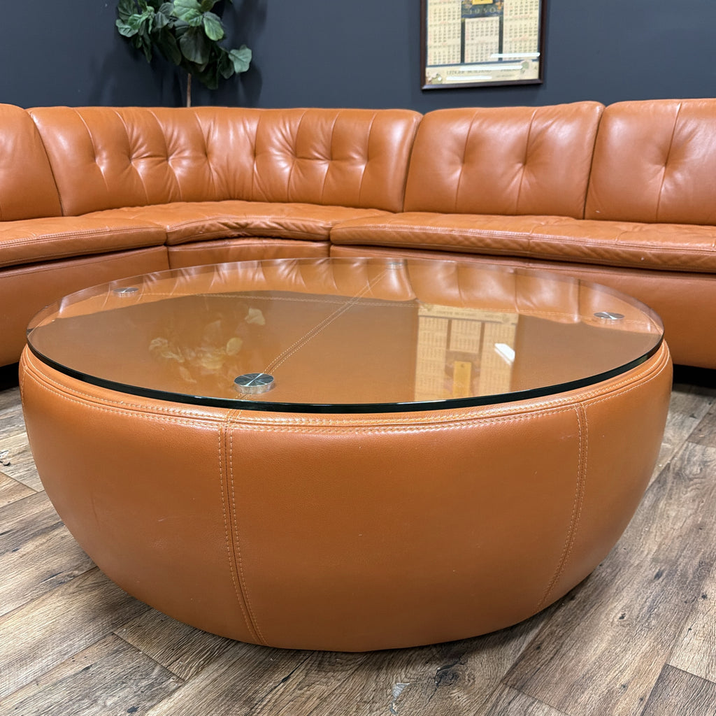 W. Schillig Leather Sofa with Matching Coffee Table