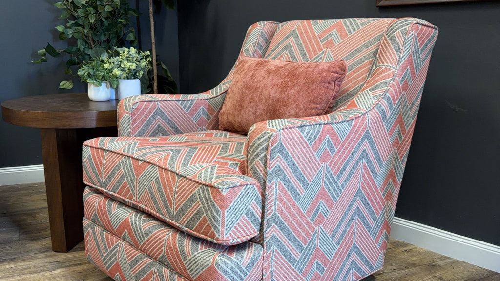 Custom England Swivel Chair Rocker