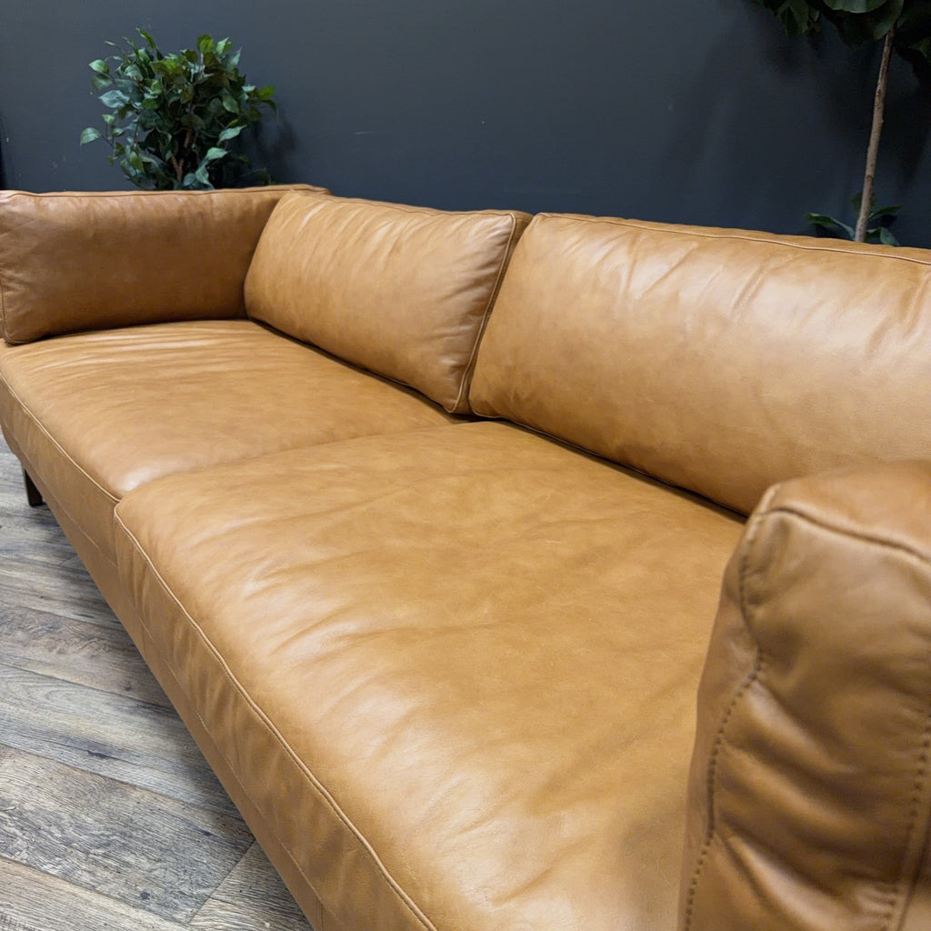 Poly & Bark Argan Leather Sofa — Cognac Tan