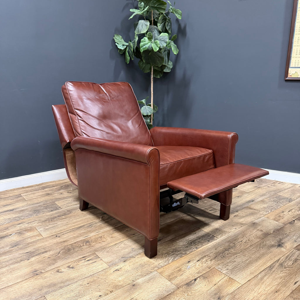 Pottery Barn Tyler Roll Arm Leather Recliners - Marching Pair