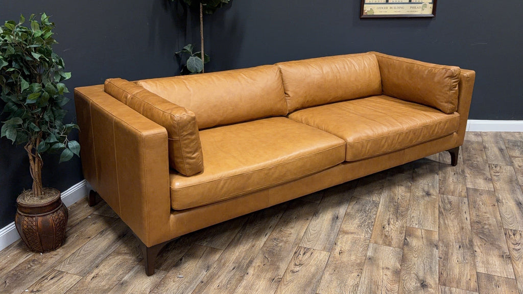 Poly & Bark Argan Leather Sofa — Cognac Tan