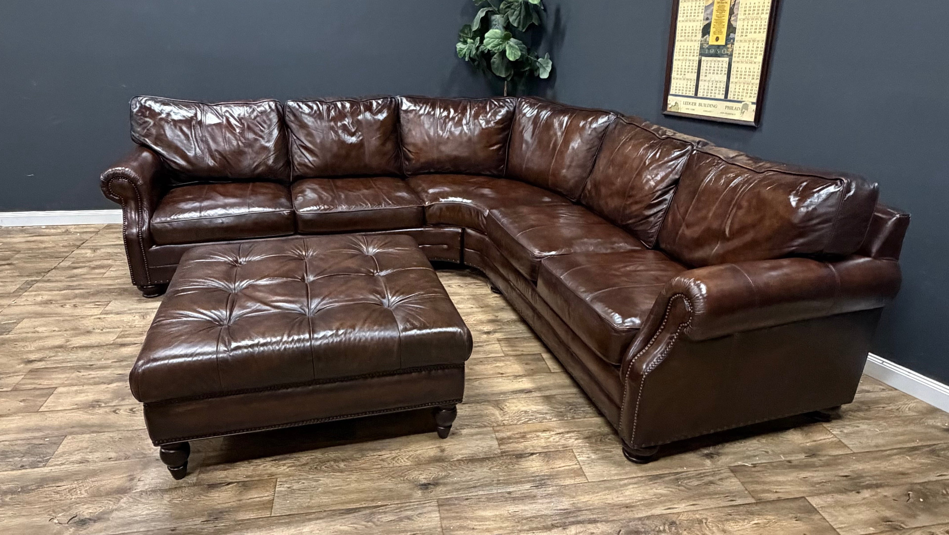 Bernhardt Leather Sectional Sofa