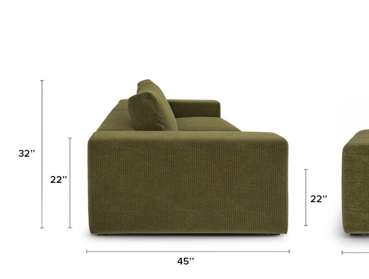Beta 98" Modular Sofa - Cypress Green (Article)