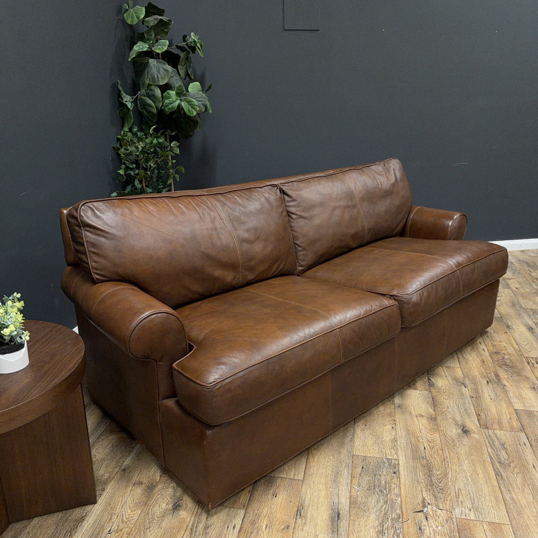 Ethan Allen Leather Sofa and Loveseat Set