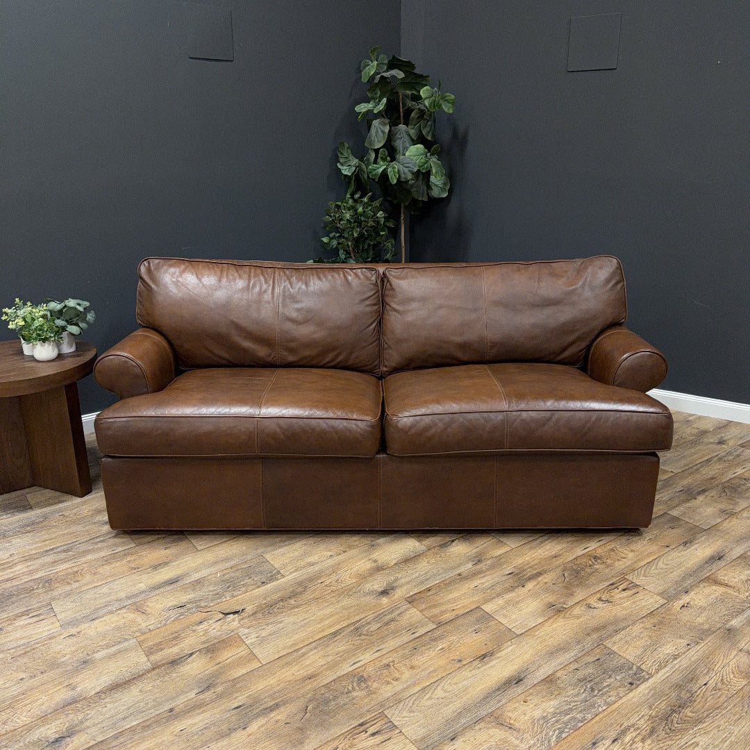 Ethan Allen Leather Sofa and Loveseat Set