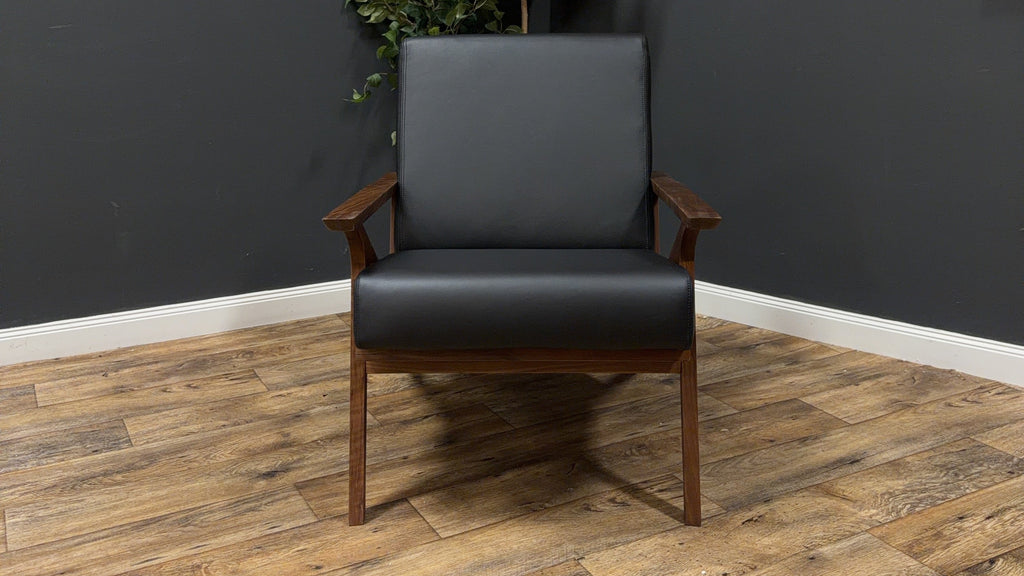 Otio 26" Leather Lounge Chair — Walnut & Black - 2 available sold by ea. (Article)