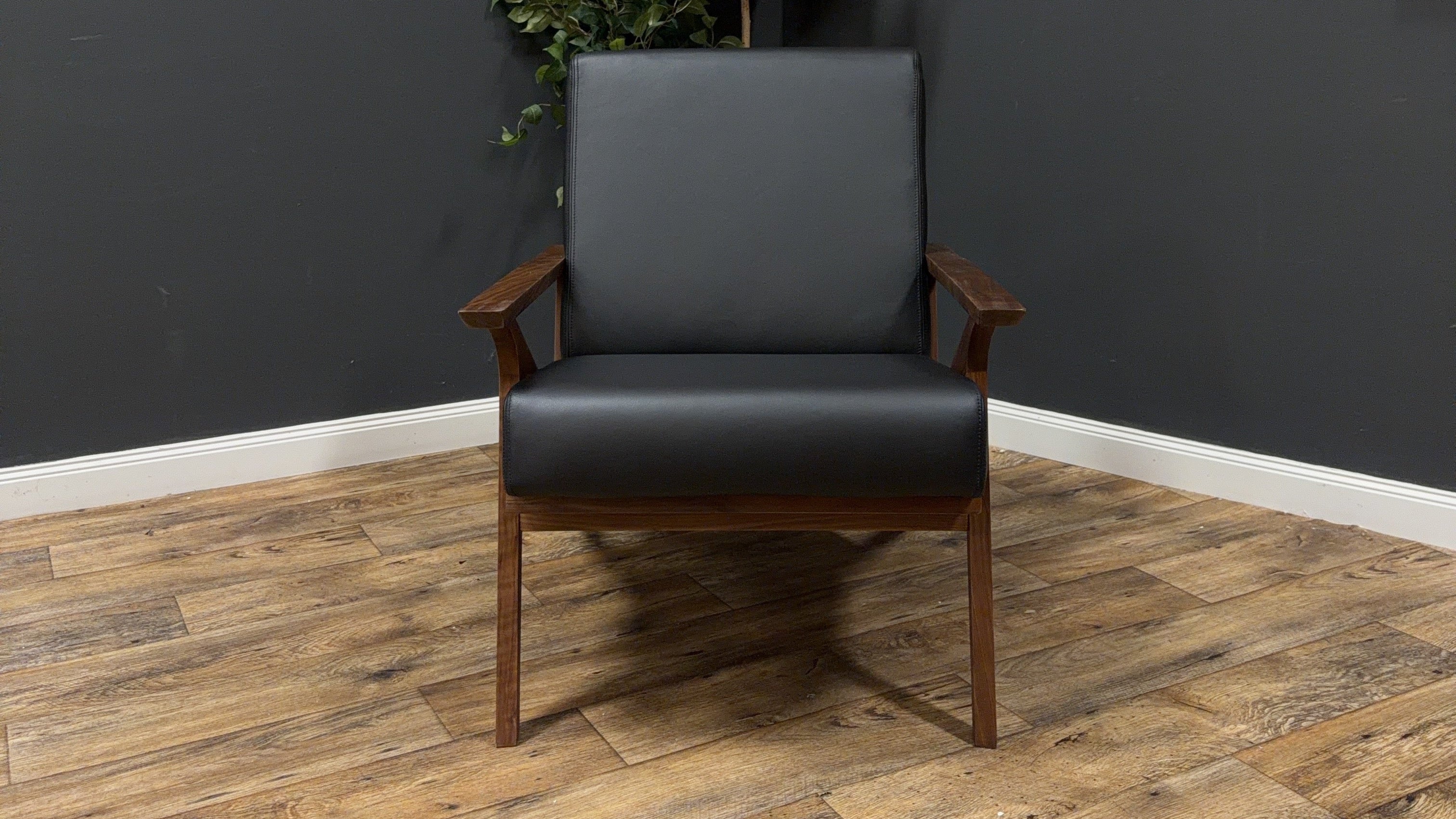 Otio 26" Leather Lounge Chair — Walnut & Black - 2 available sold by ea. (Article)