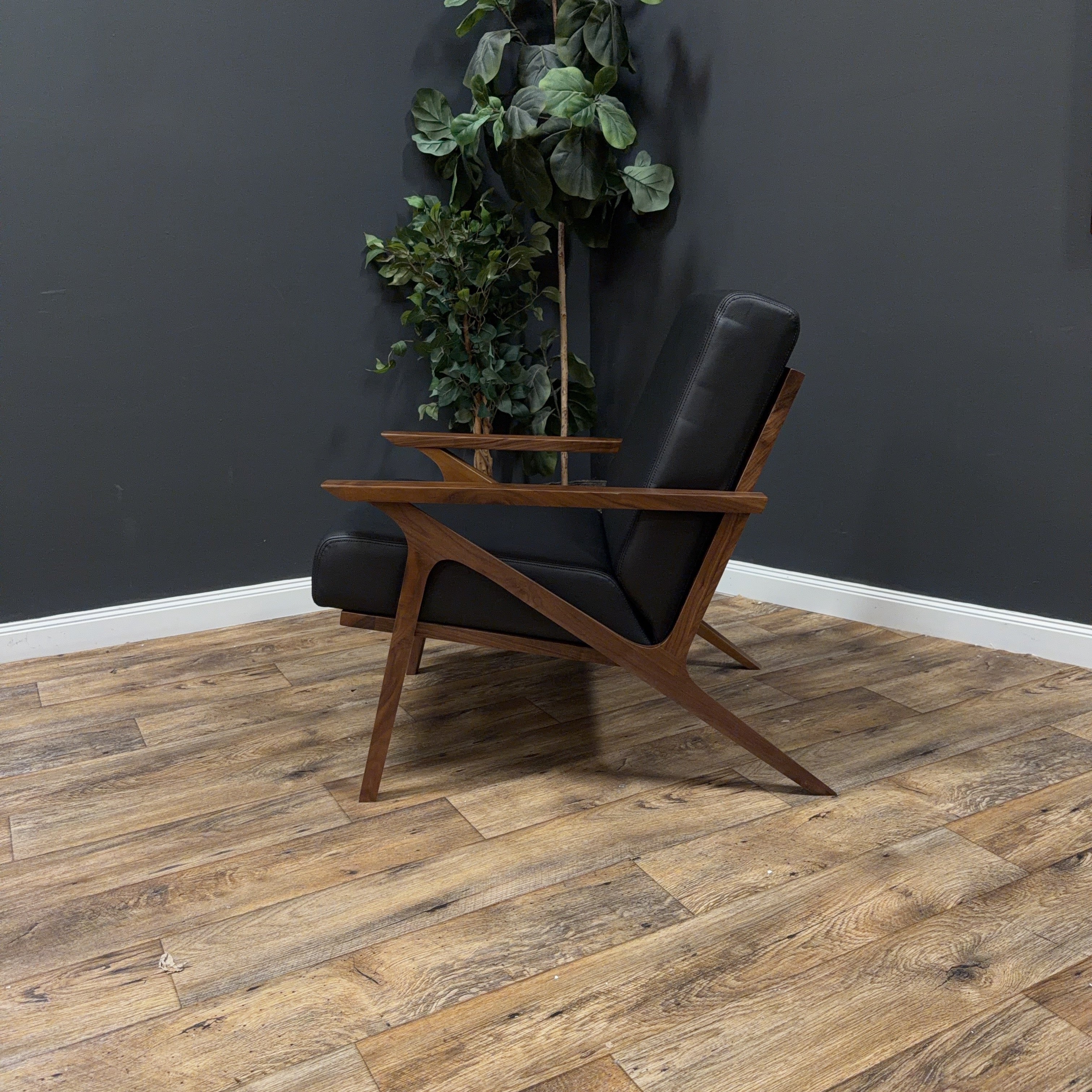 Otio 26" Leather Lounge Chair — Walnut & Black - 2 available sold by ea. (Article)