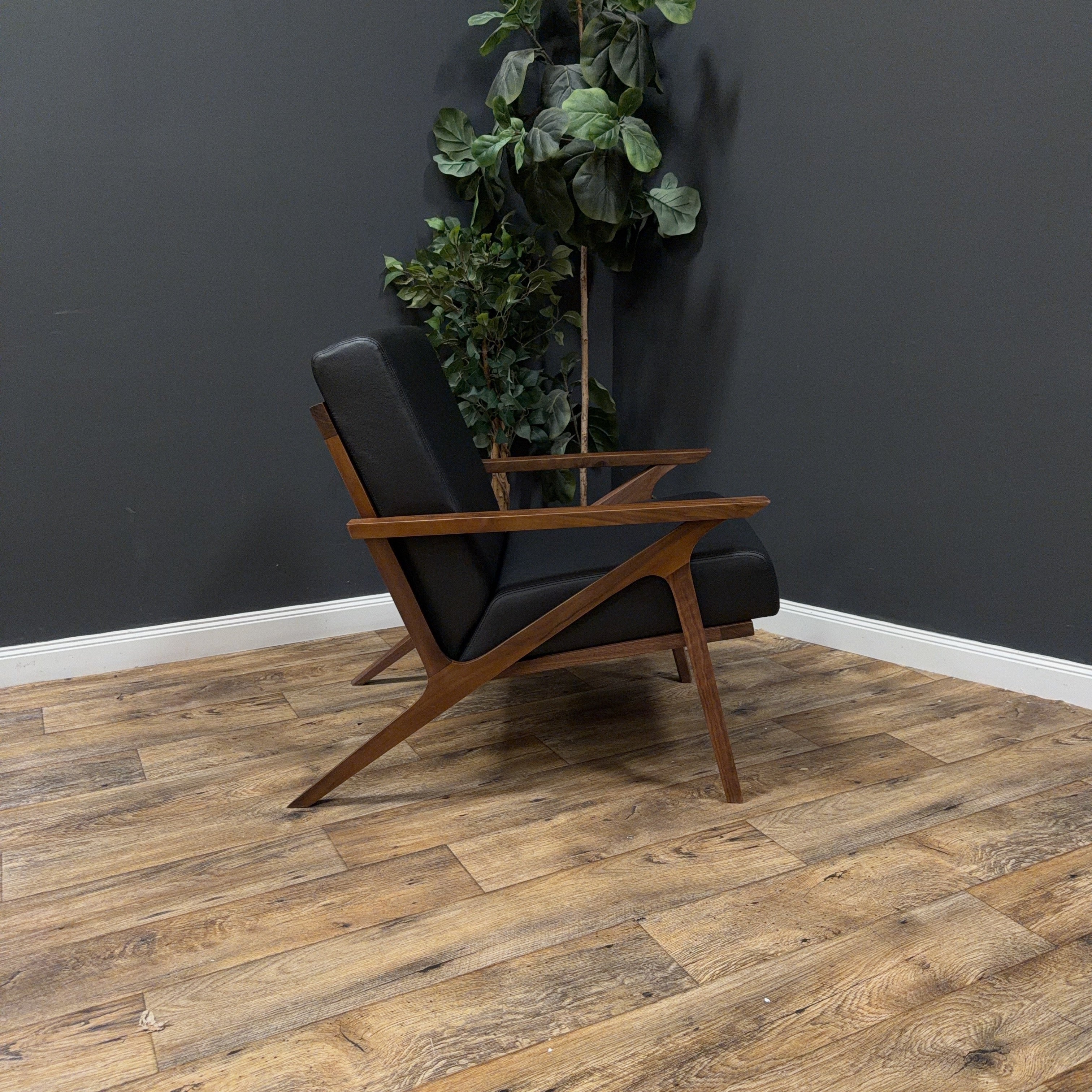 Otio 26" Leather Lounge Chair — Walnut & Black - 2 available sold by ea. (Article)