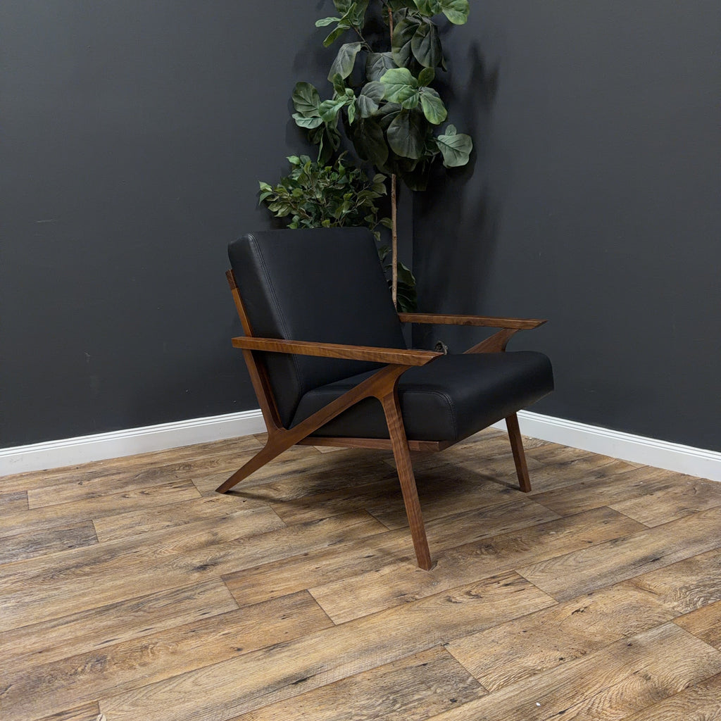 Otio 26" Leather Lounge Chair — Walnut & Black - 2 available sold by ea. (Article)