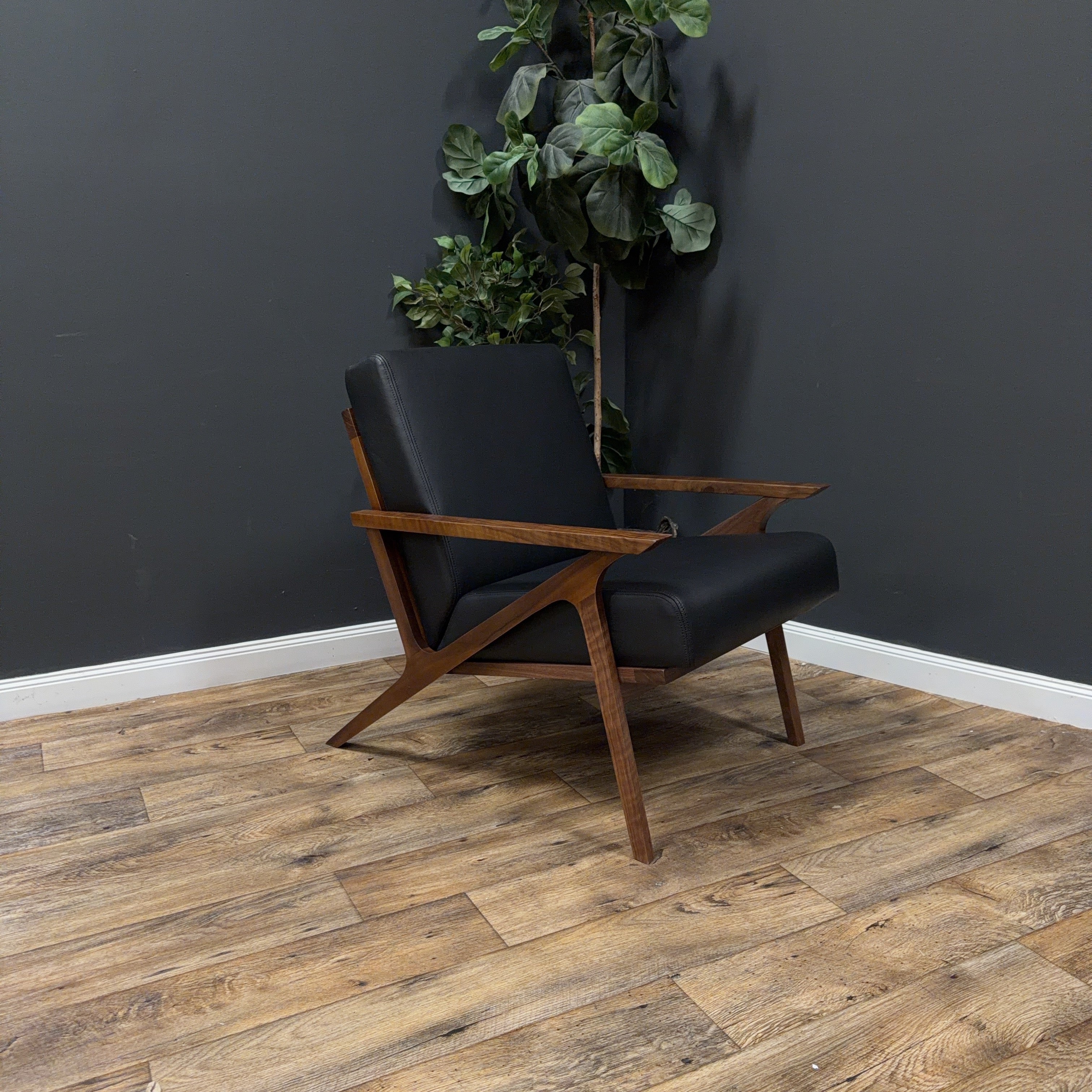 Otio 26" Leather Lounge Chair — Walnut & Black - 2 available sold by ea. (Article)