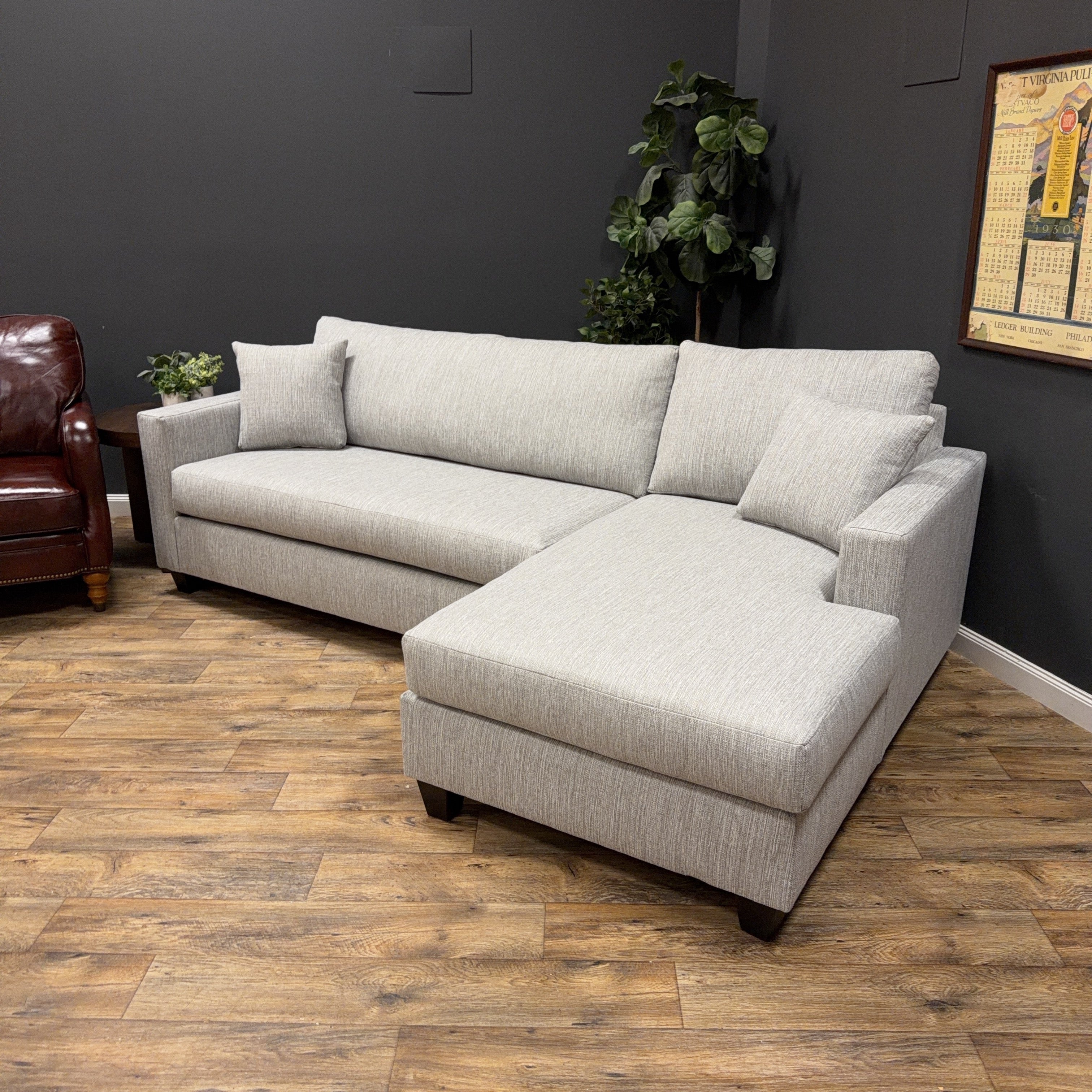 Brookline 2-Piece Pebble Gray Sectional Sofa