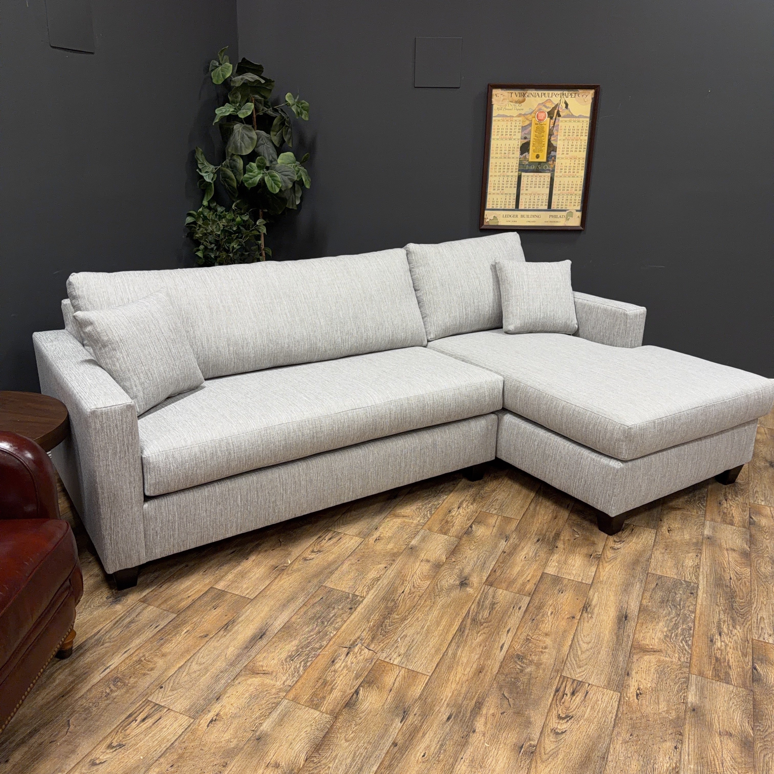 Brookline 2-Piece Pebble Gray Sectional Sofa