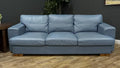 Modern Blue Leather Sofa