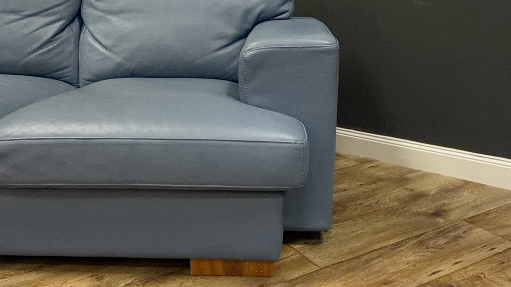 Modern Blue Leather Sofa