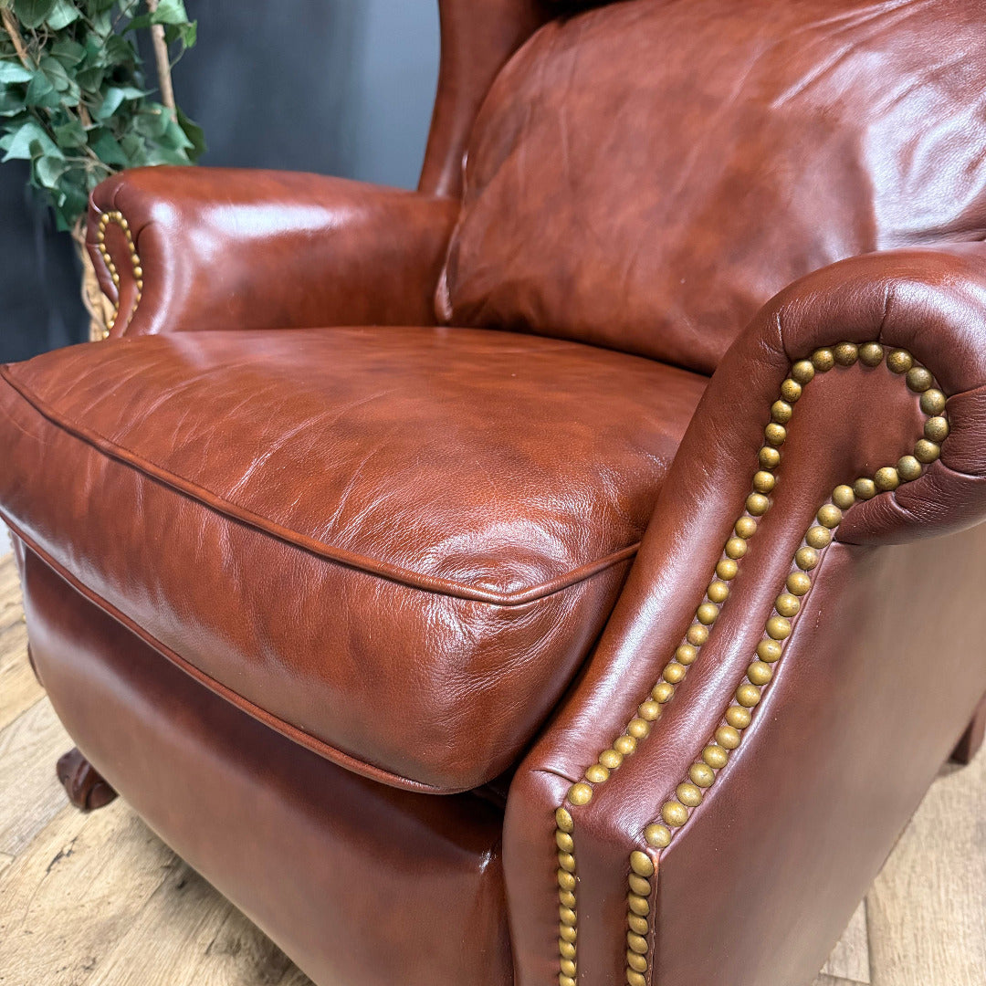 Leather Recliner by Cibola in Cognac Brown