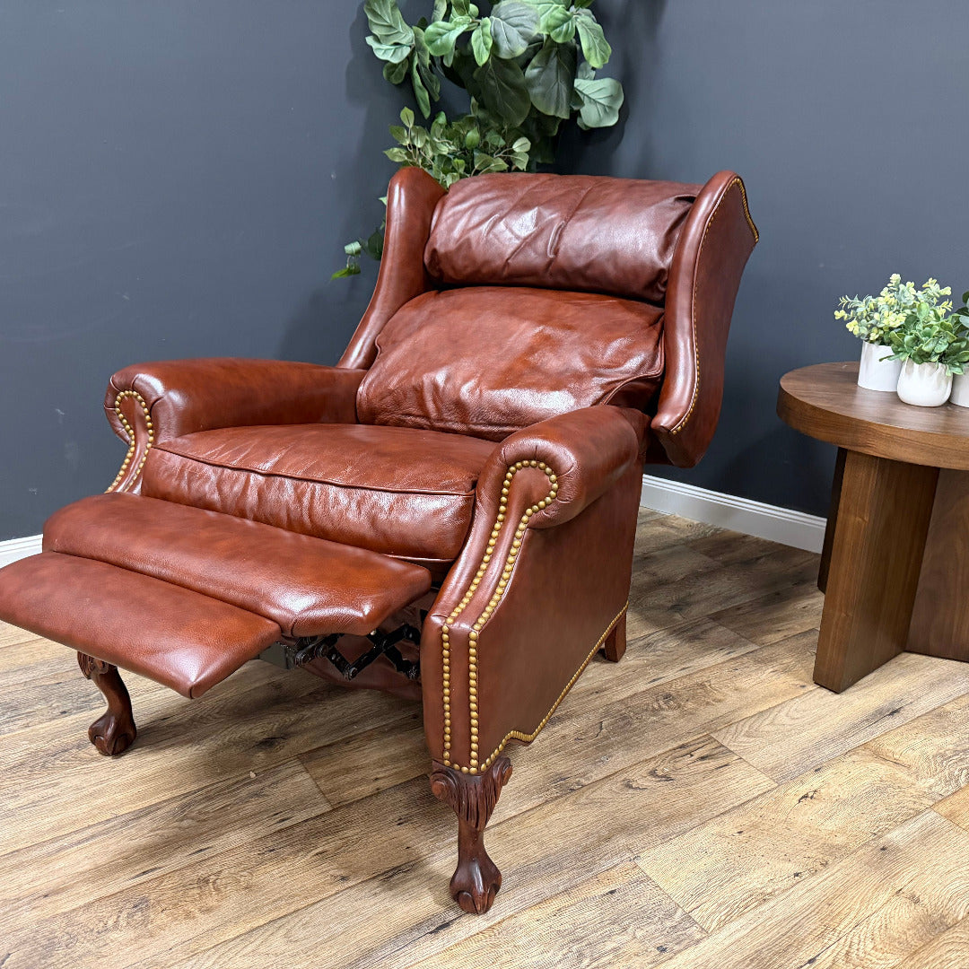 Leather Recliner by Cibola in Cognac Brown