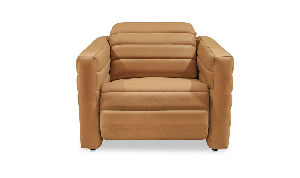 Juno Power Recliner Chair Tan Leather