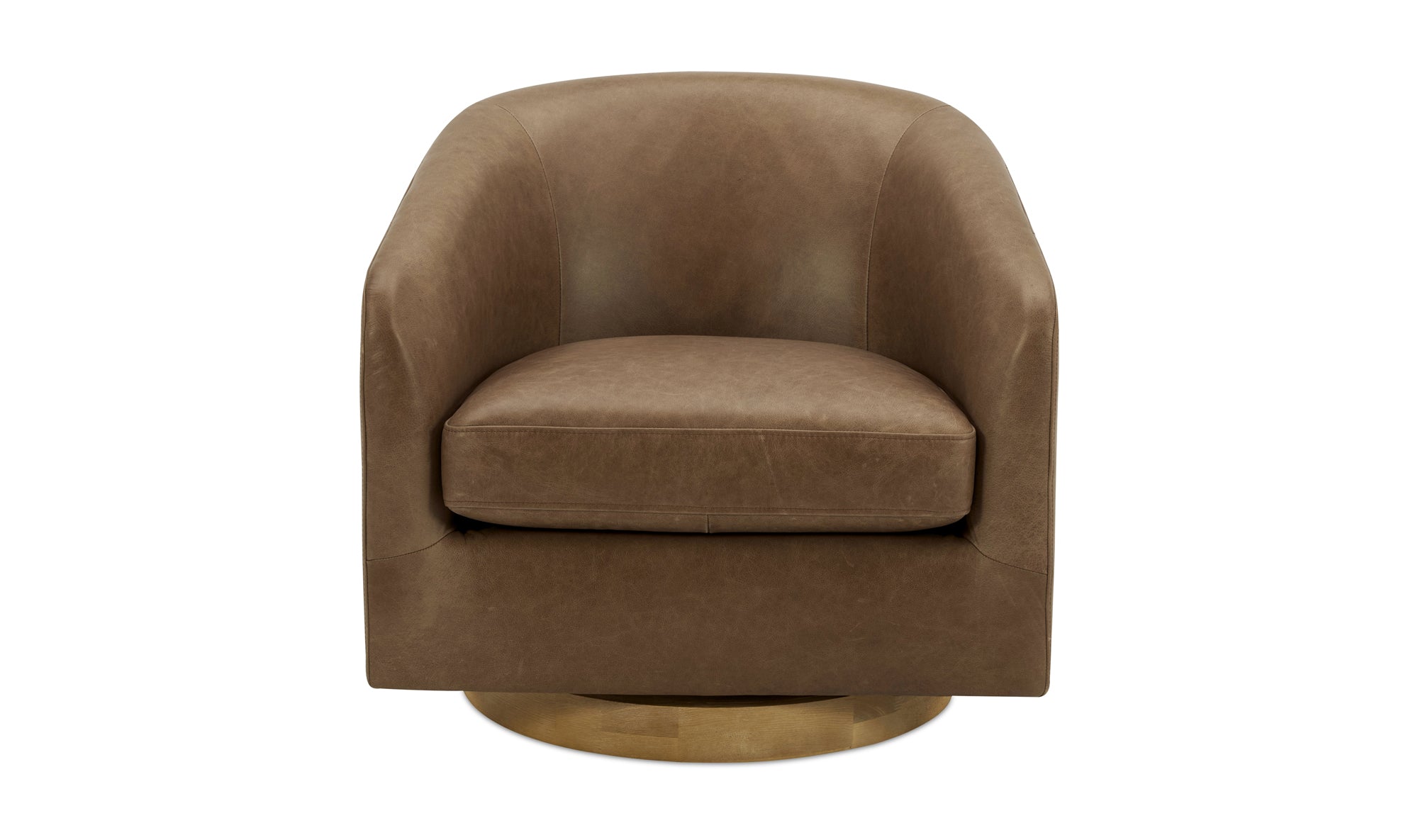 Oscy Leather Swivel Chair Tan