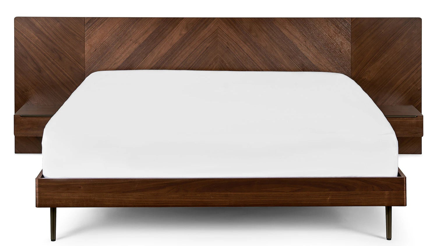 Nera California King Low Profile Bed with Nightstands Set — Walnut (Article)