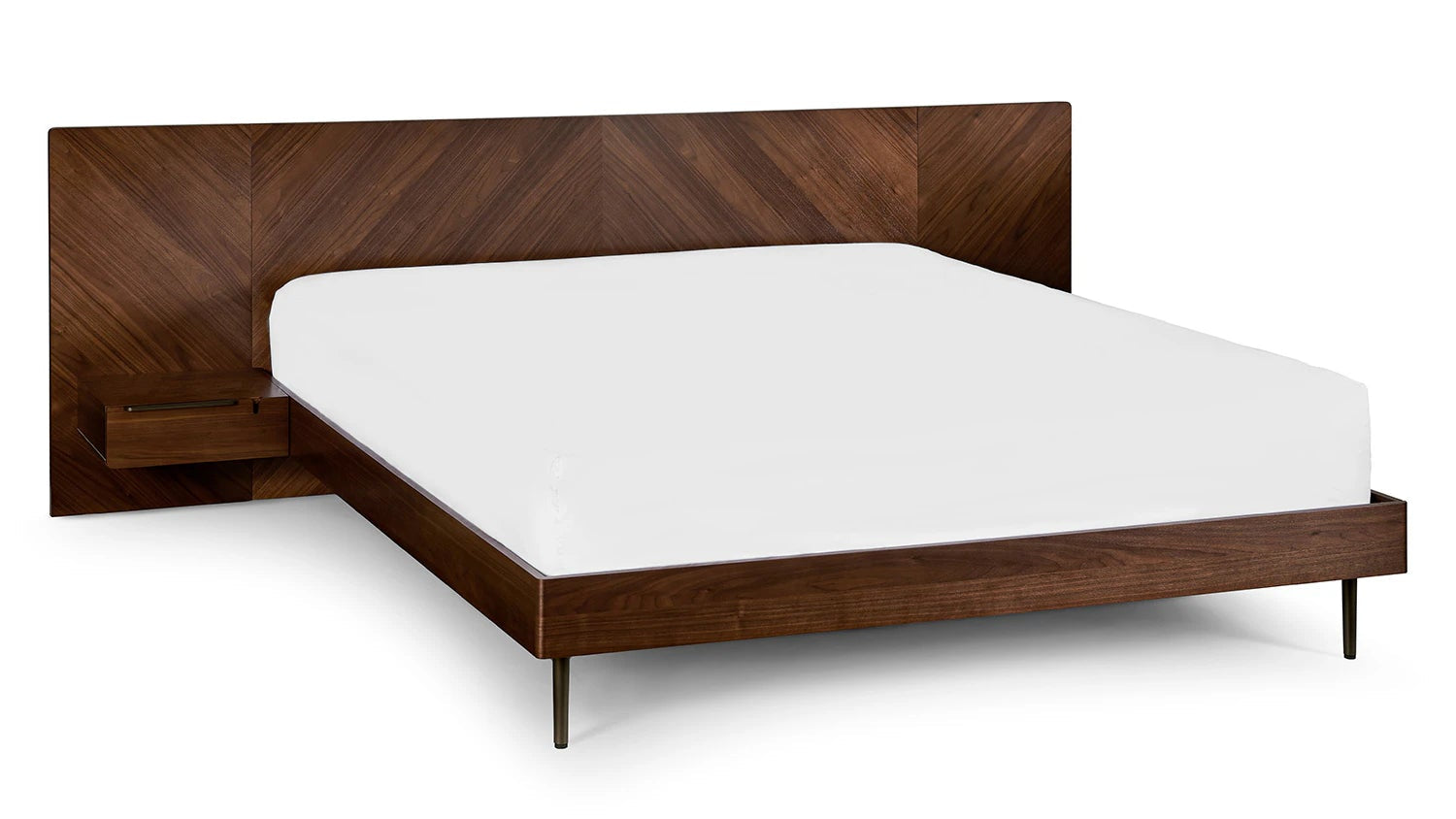 Nera California King Low Profile Bed with Nightstands Set — Walnut (Article)
