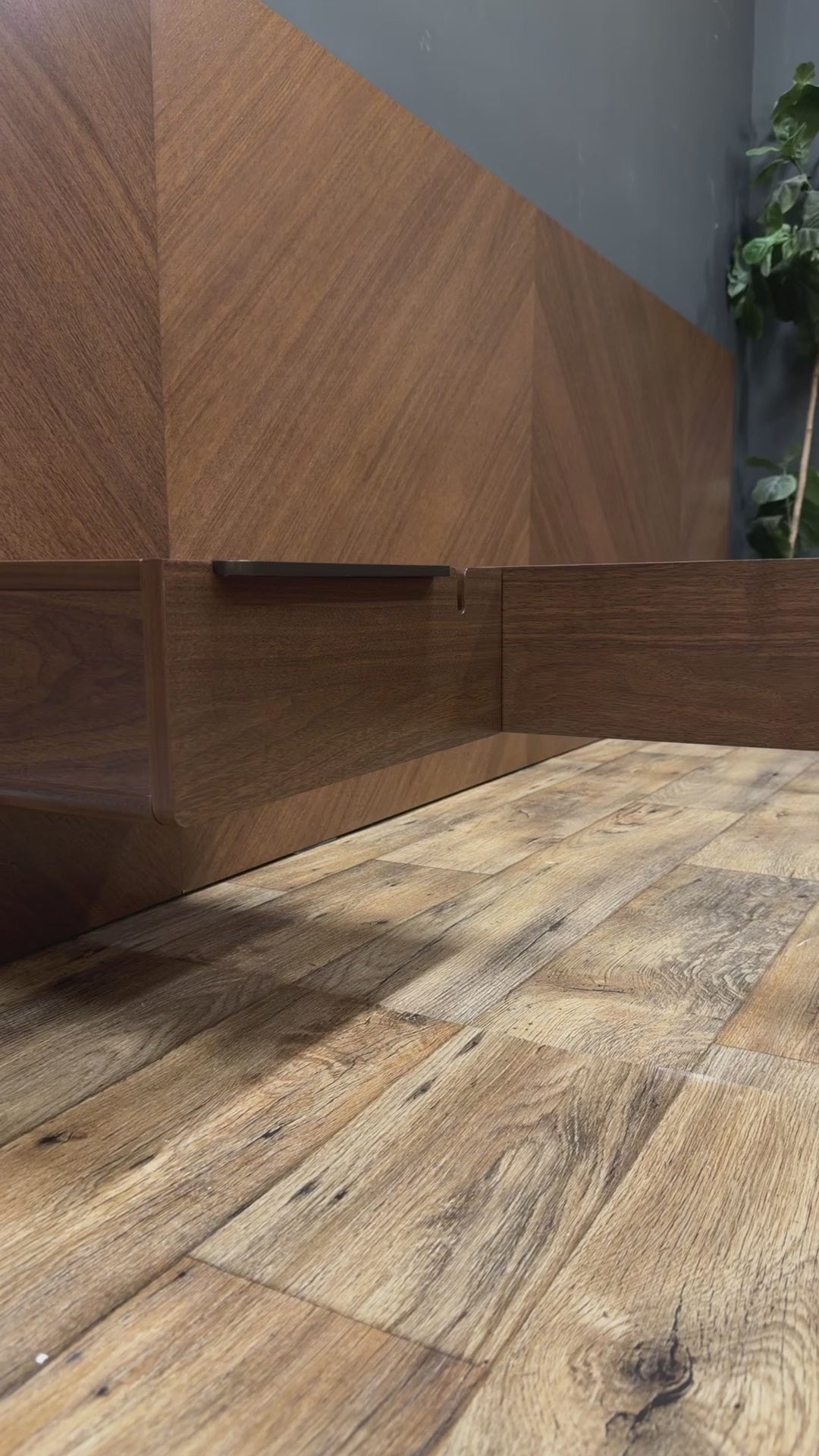 Nera California King Low Profile Bed with Nightstands Set — Walnut (Article)